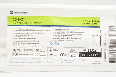 Halyard T11X12 On-Q Tunneler and Sheaths 12inch x 11Ga (x)